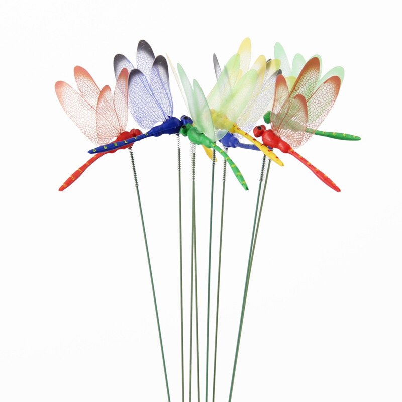 50 stuks/set kunstmatige libellen vlinders tuindecoratie buiten palen tuinplant gazon decoratie stok