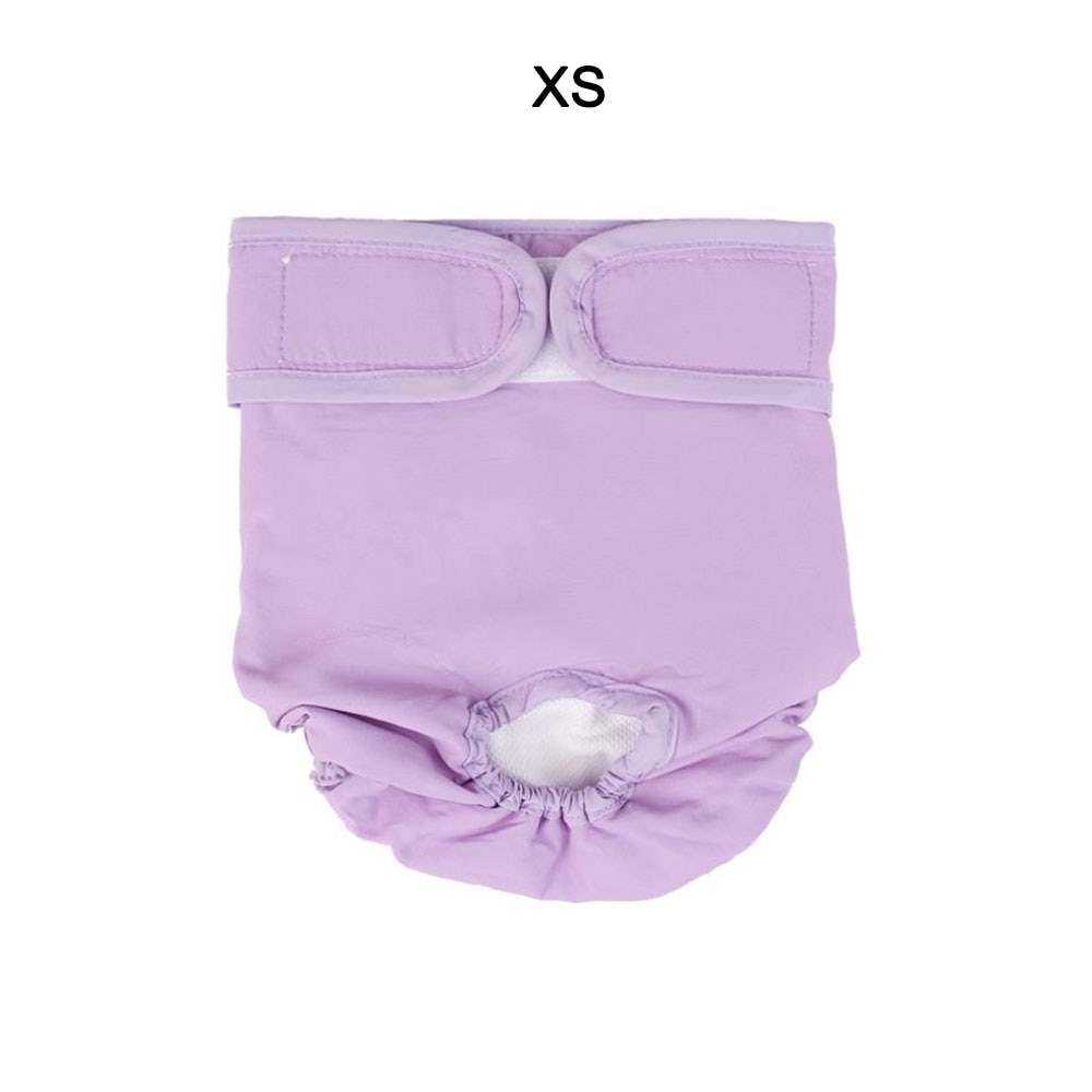 Pet Puppy Menstrual Physiological Pants Washable Reusable Panty Sanitary Pants Nappy For Female Dog Underwear: Purple / XS