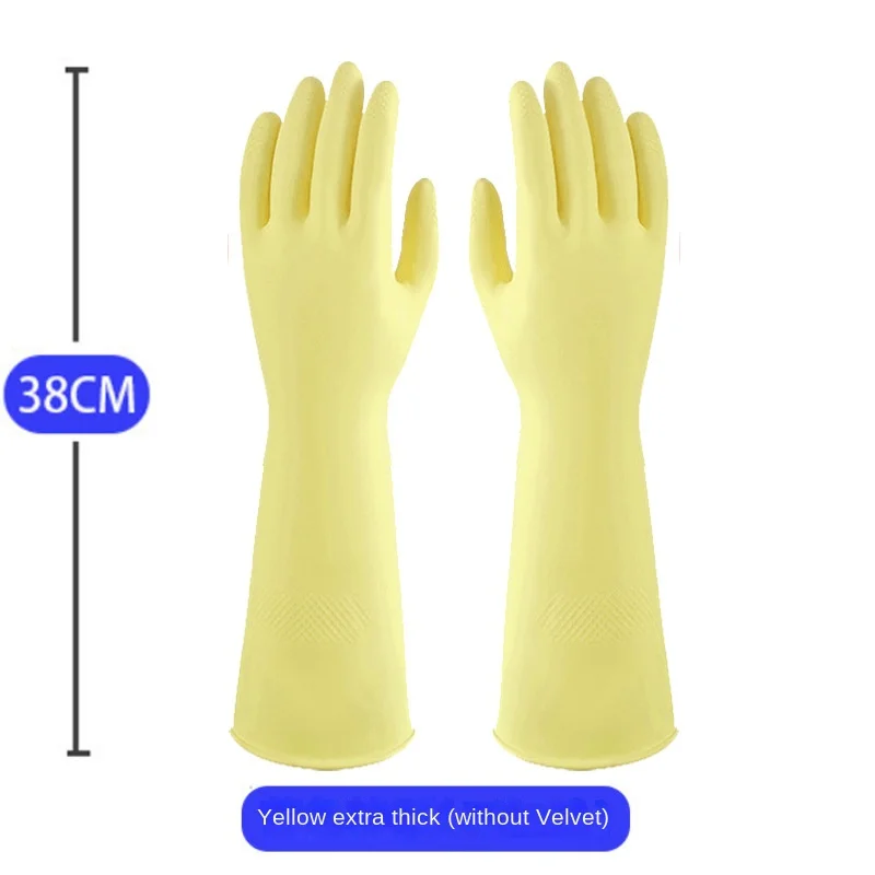 Guantes para lavar platos de látex de 45cm de largo con tendones de vaca engrosados y guantes de goma extendidos, pegamento para limpieza de ropa de 38cm de largo para invierno