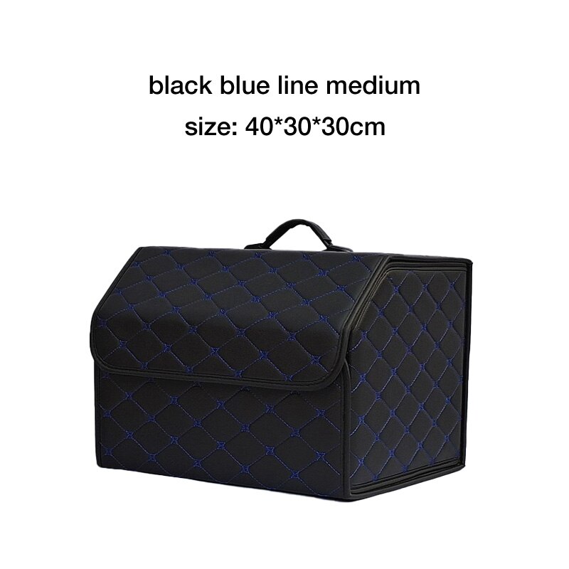 Multipurpose Collapsible Car Trunk Storage Organizer With Lid Portable Car Storage Bag Car Trunk Organizer: black blue M