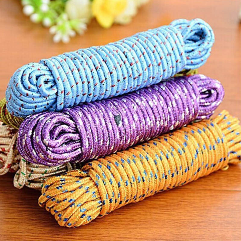 Clotheslines Hanging Rope Drying Clothes Nylon Windproof Hanger Line Cord For Outdoor AUG889: Default Title