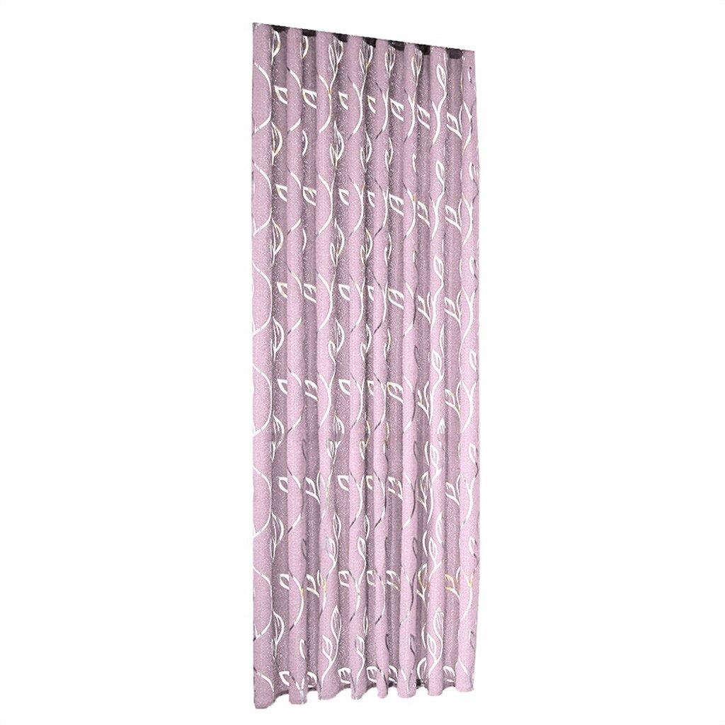 1 PCS Vines Leaves Tulle Door Window Curtain Drape Panel Sheer Scarf Valances: Pink