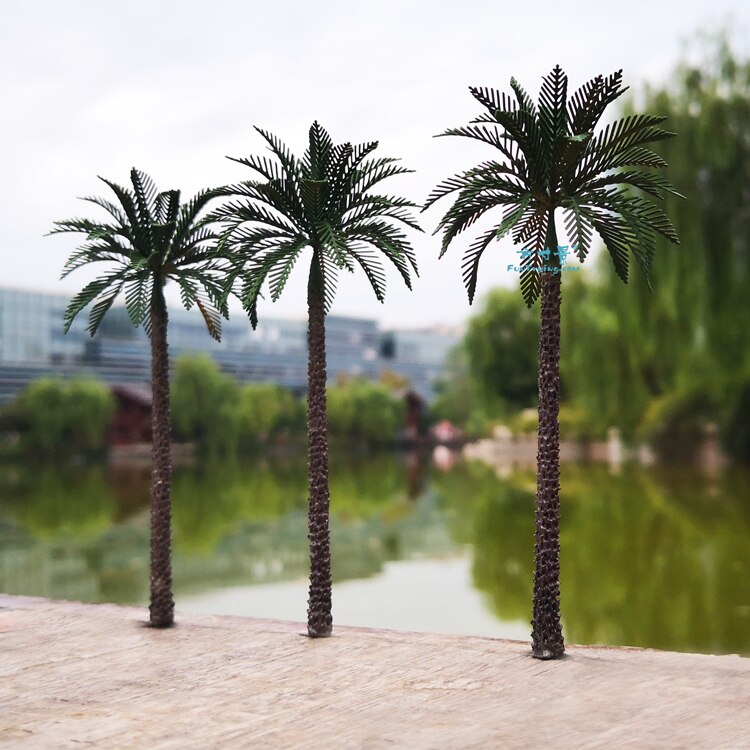 3/pkg Brass Etched Model Palm trees 3.94" (100mm) landscape model train railway/railroad layout scenery DIY miniature manualidad