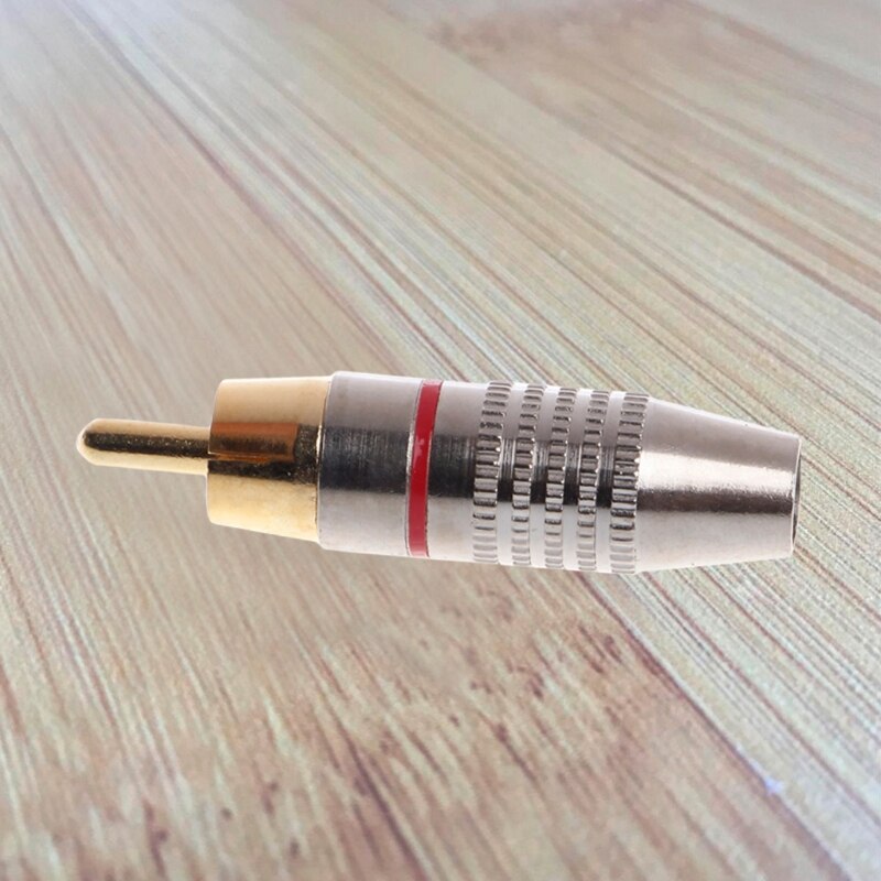 10 Pcs RCA Plug Video Locking Cable Connector Gold Plated