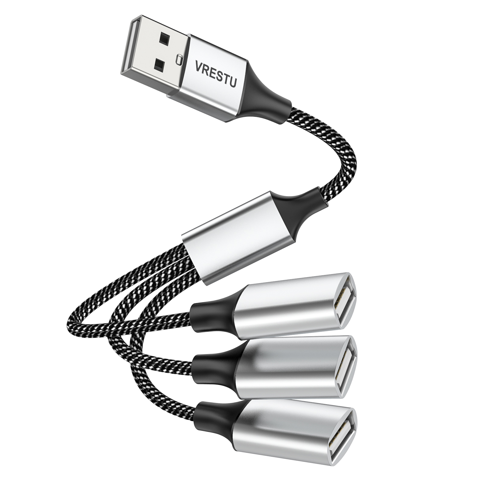 USB to 3 USB 2.0 HUB Dual 4Port Multi Splitter Adapter OTG for PC Laptop Surface Computer Accessories USB A Extension Power Data: green