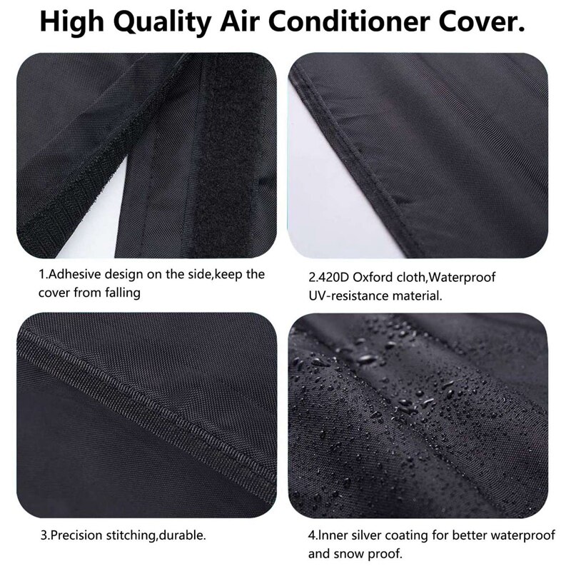 Outdoor Air Conditioner Cover Is Suitable for Outdoor Unit Square AC Cover to Resist Rain, Snow, Leaves, Seeds Or Nuts S