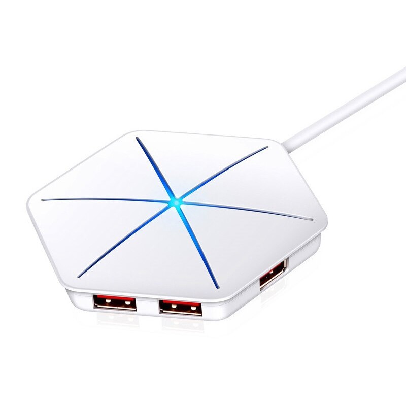 EIS COOREL U8 USB Hub 6 Häfen USB 2,0 Hub mit OTG Funktion Kabel Splitter Hub 0,7 M für Multi-gerät Schreibtisch Laptop Weiß