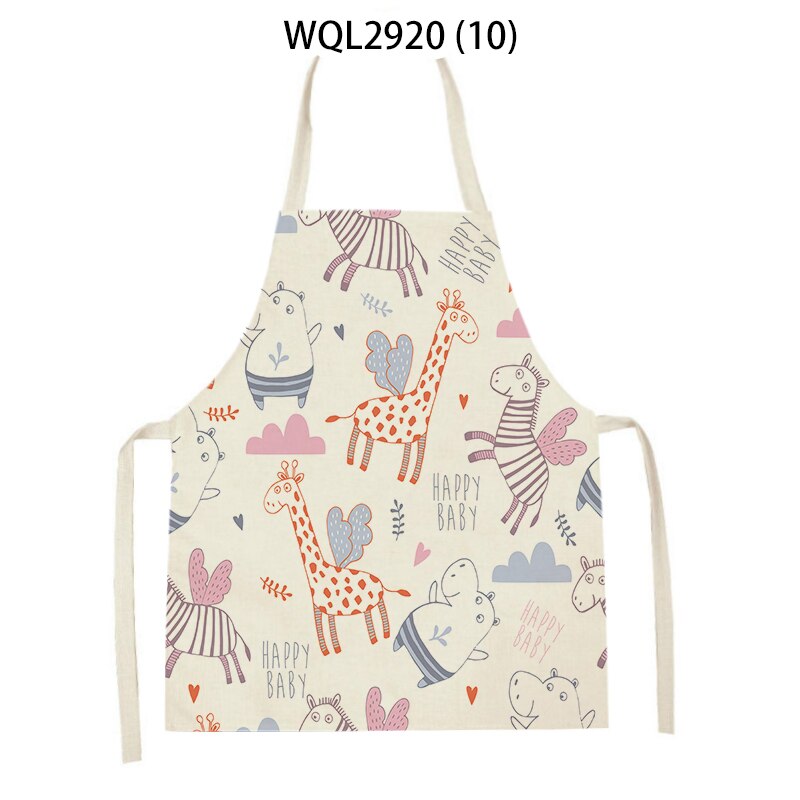 mandilon escolar infantil delantal barbero limpieza hogar Blusa con estampado de dibujos de animales para niños, delantal de cocina a prueba de aceite, antiincrustante, para el hogar,: WQL2920-10 / 68x55cm adultsize