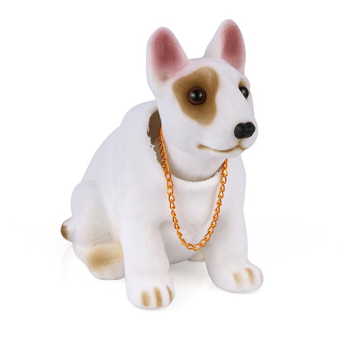 Bilpynt ryster hund nikkende hvalp dukke sød auto instrumentbræt indretning ryster på hovedet bobblehead hund boligindretning: Bull terrier