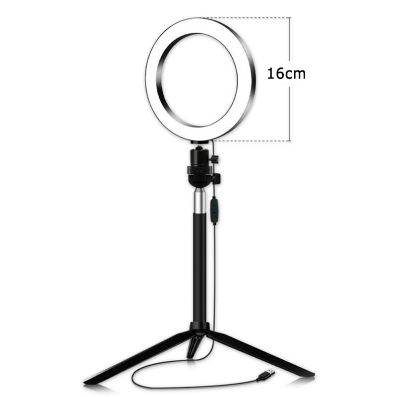 LED Studio Anello di Luce Foto Video Luce Della Lampada 3-Colore Della Luce Dimmerabile 6 "HA CONDOTTO LA Luce Anello Da Tavolo Mini treppiede Per La Fotografia: 3300 k