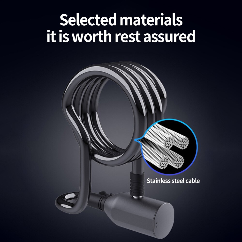 Fingerprint Bicycle Lock Stainless Bicycle Lock Steel Anti Theft Smart Lock USB Waterproof Door Bike Accessories Padlock