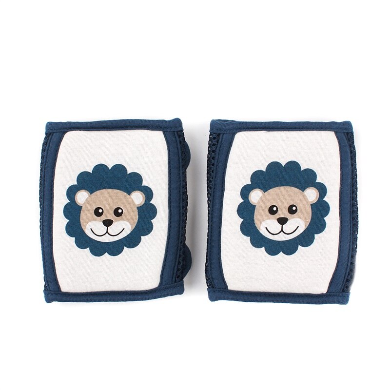 Cartoon Jongens Meisjes Kniebeschermers Kids Veiligheid Kruipen Elleboog Baby Peuter Baby Been Warmer Veiligheid Kids Mesh Knie Ondersteuning Beschermen: Navy Lion