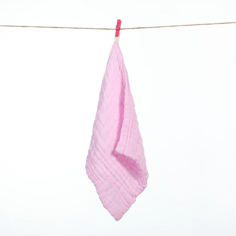 Babyvaskehåndklæde bomuld nyfødt bad lille firkantet børns 25*25cm #39: Lyserød