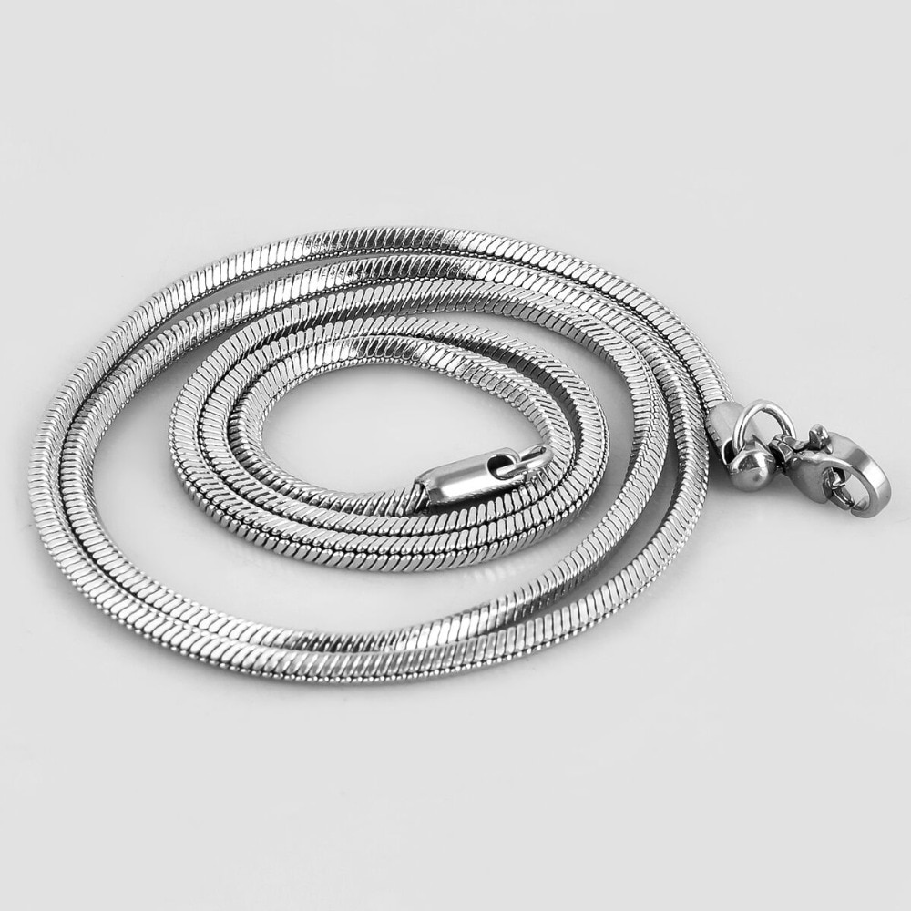 1 pieza cuadrada de acero inoxidable serpiente collar de cadena para hombres joyería de las mujeres