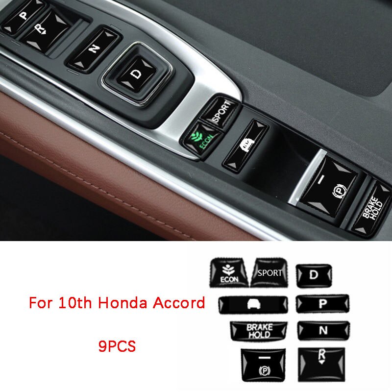 Auto Airco Centrale Bedieningspaneel Beschermfolie Auto Venster Bedieningspaneel Sticker Voor Honda 10th Accord Inspire: Bruin