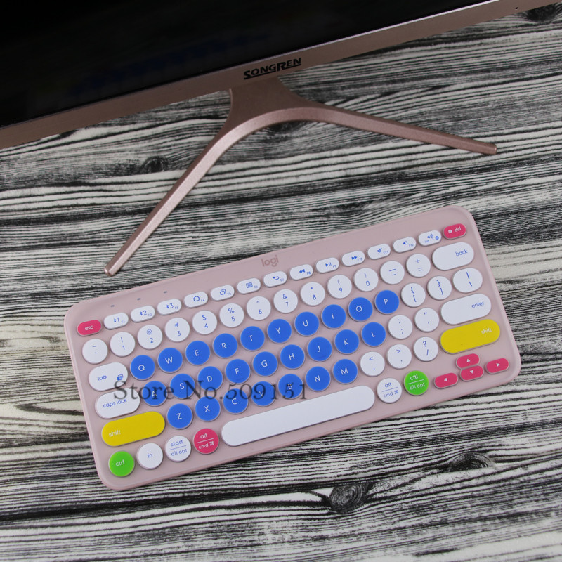 Silikone tastatur cover beskytter til logitech  k380 bluetooth multi-enheds tastatur vandtæt trådløs desktop støv hud film