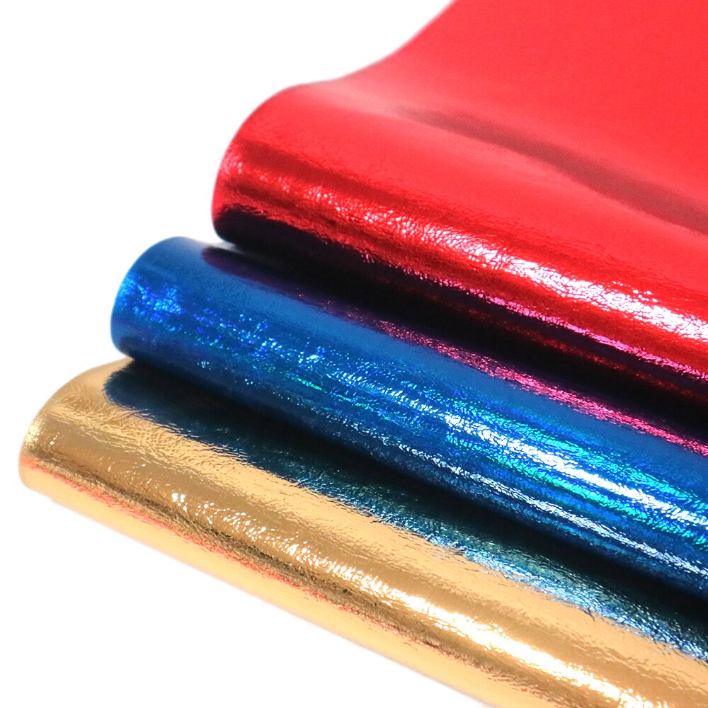 20*34cm Color sólido Metal explosión grieta cuero sintético, materiales hechos a mano para manualidades de bolsos, 1Yc7220