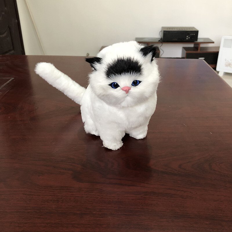 Leuke Simulatie Kat Knuffel Met Geluid Mooie Simulatie Dier Pop Cadeau Voor Kinderen Home Decoratie