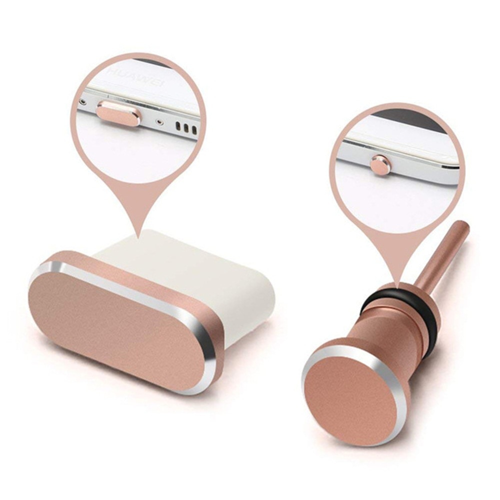 2pcs/set Anti Dust Plug Set USB Type-C Port and 3.5mm Earphone Jack Plug For Xiaomi Huawei P20 Samsung Galaxy S9 S10 Plus