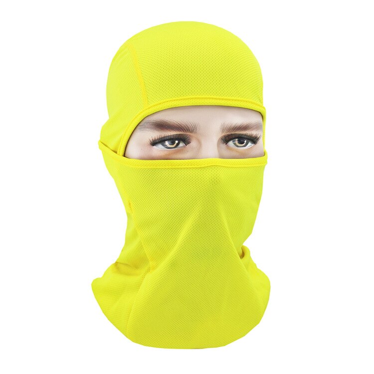 Lente Zomer Winddicht Ademend Balaclava Masker Goede Volledige Gezicht Ski Mask Mesh Stof Effen Kleur Balaclava: YELLOW