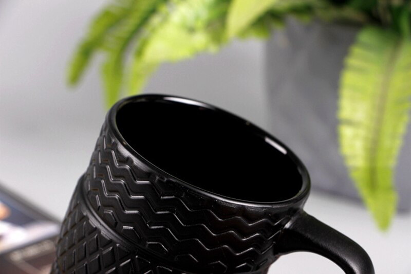 400ml black tire mug exotic puer tea mug,large capacity ceramic cup Drinkware Coffee mugs Tea Cups Novelty