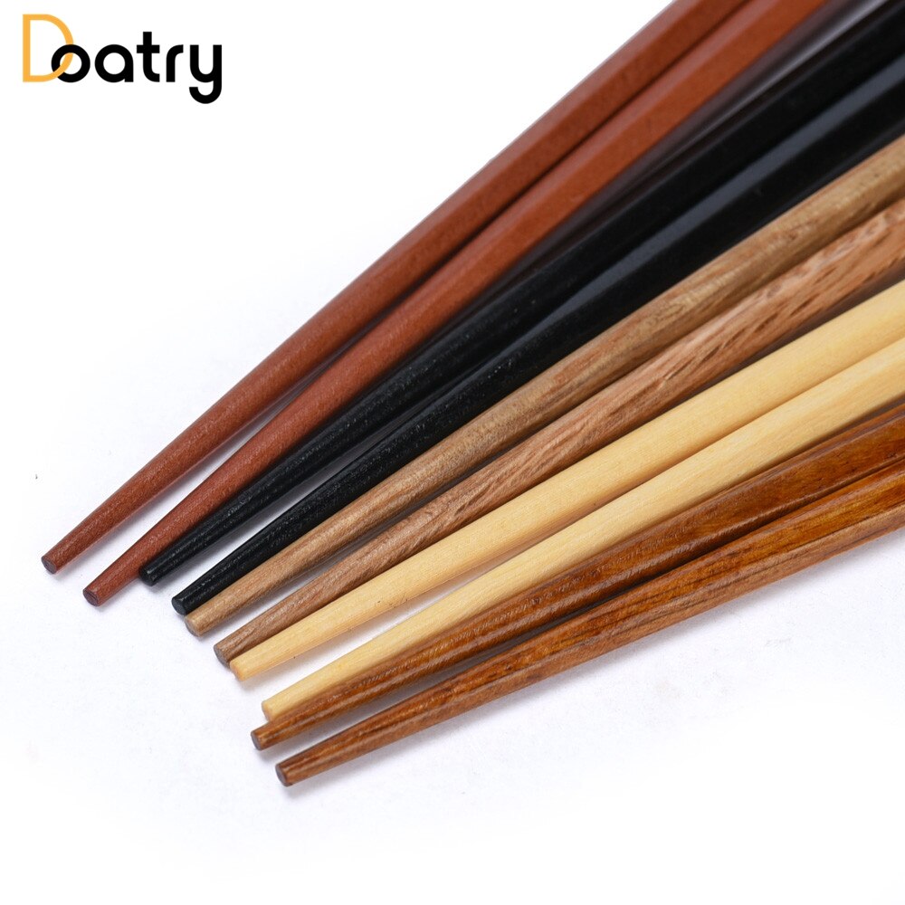 Doatry 5 Pairs Japanse Koreaanse Herbruikbare Eetstokjes Natuurlijke Beukenhout Eetstokjes Chinese Set Handgemaakte Pack