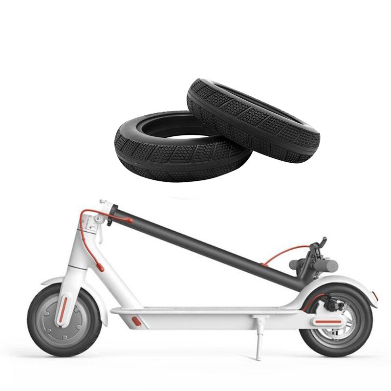 2 Pneus Solides BIKIGHT Pour Trottinette Xiaomi M365 – Taille 8 1/2x2, Sans Tube, Noir