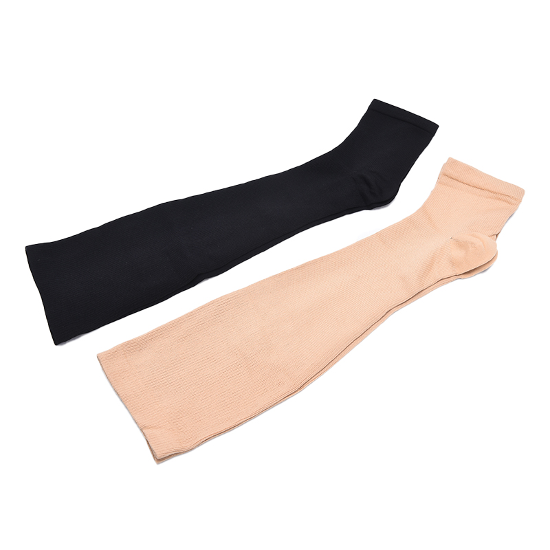 2 pz/lotto Elastico Open Toe Calze Al Ginocchio Compressione Vitello Vene Varicose Trattare Modellatura Graduata Calze A Pressione Nylon
