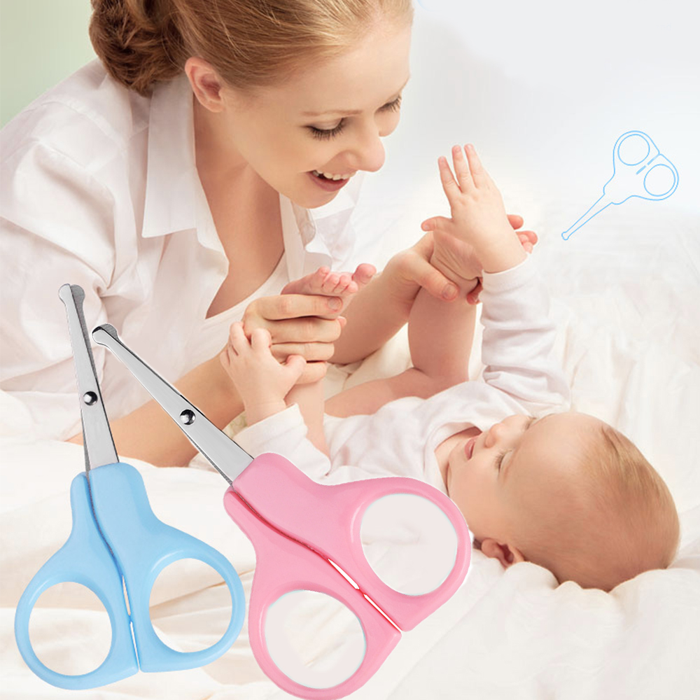 5 farvet rustfrit stål sikkerhed negleklipper saks manicure cutter til nyfødt baby bekvem babypleje sikker negle