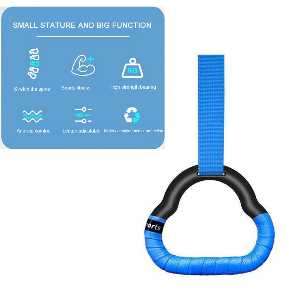 Plastic Gymnastic Rings for Kids with Straps Anti-slip Indoor Pull-up Strength Training Fitness Full Body Workout Tool