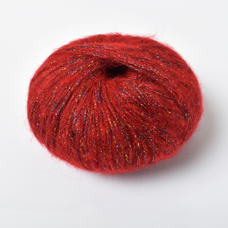 Rouleau de fil Mohair à paillettes au Crochet, 25g/rouleau, fil de laine doux et pour bébé, bricolage, tricot à la main, pull, châle, chapeau, fil de dentelle, fournitures de couture