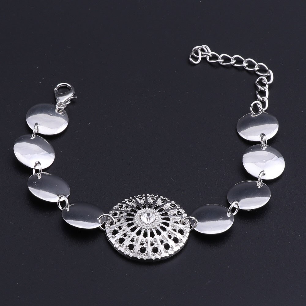 Afrikanische Braut Zubehör Nigerian Hochzeit Schmuck Dubai Gold-Farbe Kristall Schmuck einstellen Blume bilden Halskette einstellen