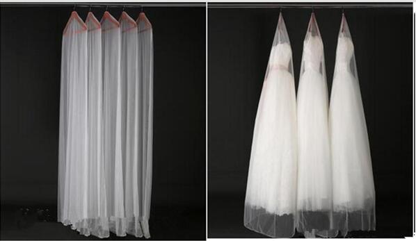 Lengte 180 cm Goedkope Trouwjurk Zakken Kleding Stofkap kledingstuk Zakken Bruidsjurk Zak Voor Mermaid Trouwjurk Cover 10 st