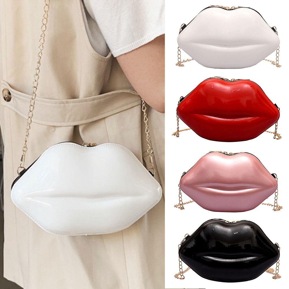 Mini Trendy All-Match Vrouwen Tas Luxe Rits Vrouwen Schoudertas Lip Vorm Clutch Mode pvc Messenger Bag