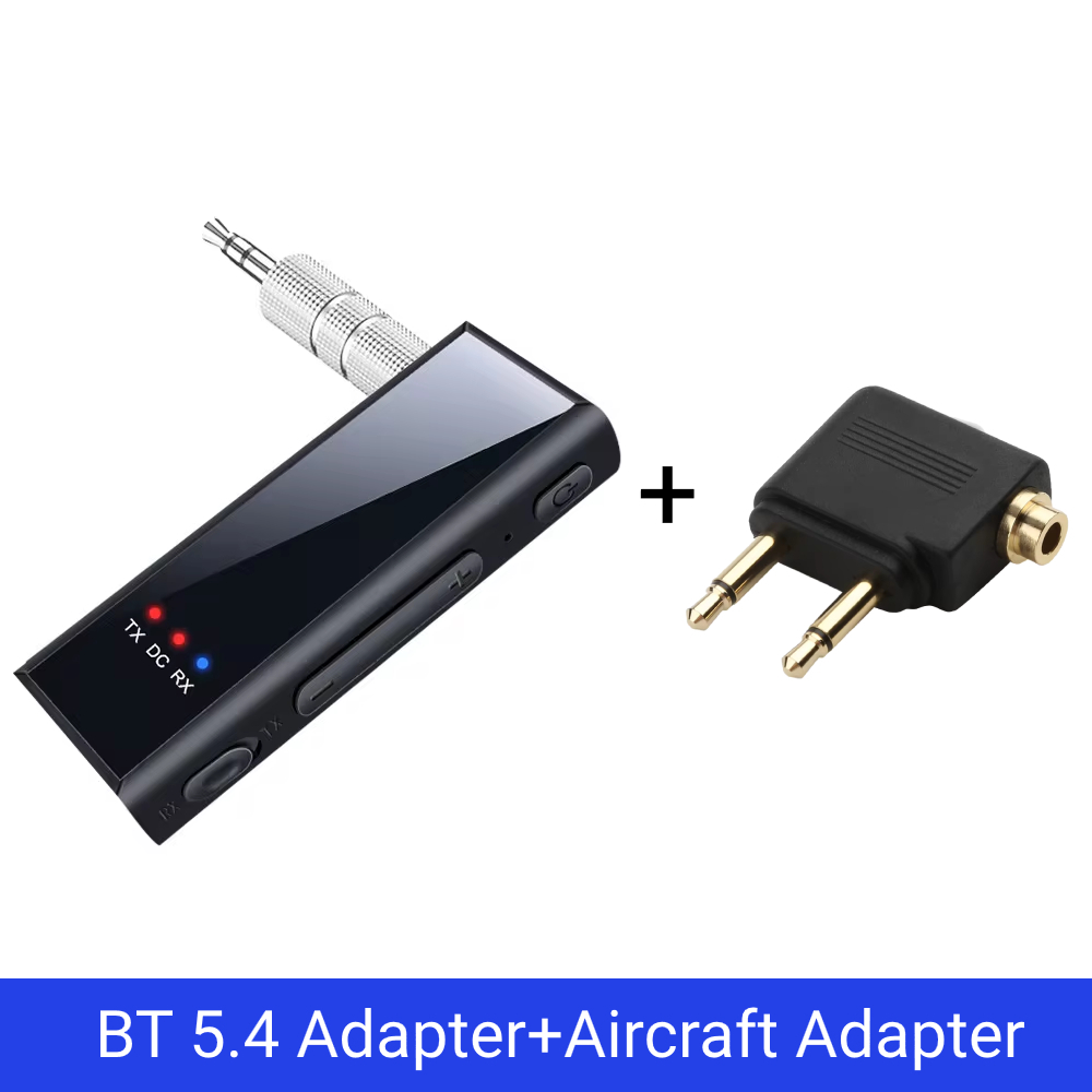 Bluetooth 5.4 Audio Receiver Transmitter 2 in 1 Hifi Stereo Wireless Adapter 3.5MM AUX With Mic For Car Airplane TV PC Speaker: Red