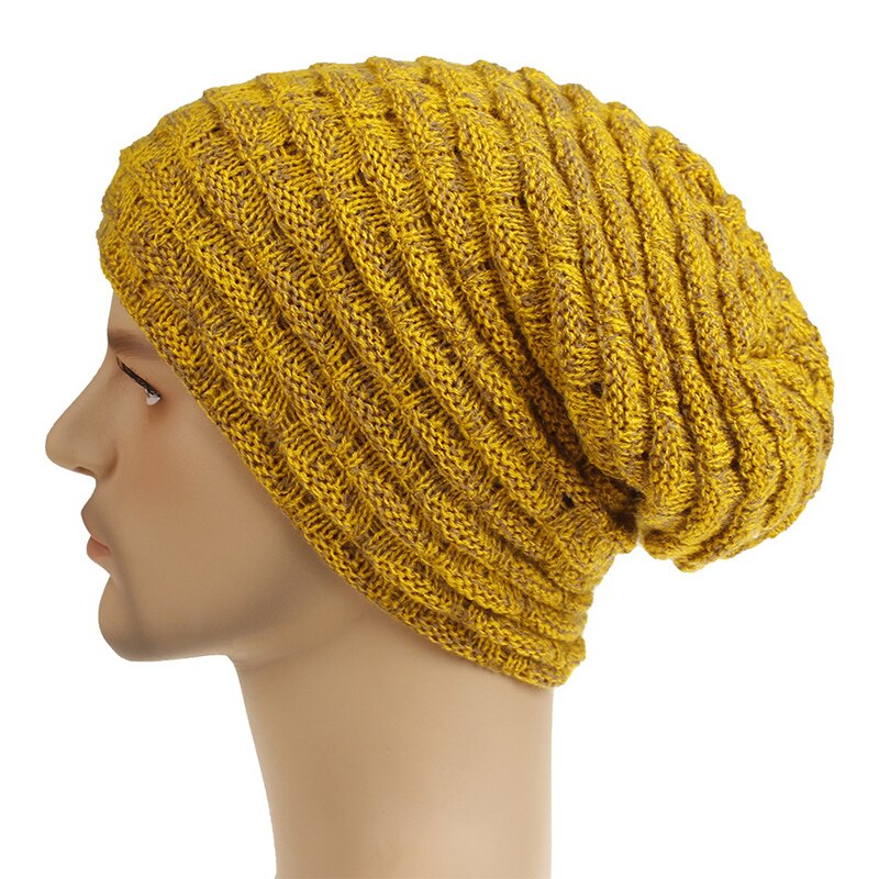 Gorro de malha chapéu redondo dobras ao ar livre tampas para o inverno feminino chapéu de malha gorro quente chapéus boné de lã hip hop capa de cabeça macia
