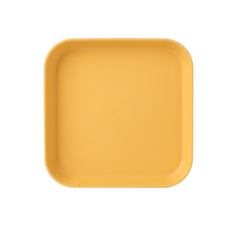 Plaat Plastic Eettafel Spit Bot Schotel Slakken Lade Snacks Gedroogd Fruit Snack Tray Desktop Vuilnis Fruit Lade platen: Yellow-Square Plate