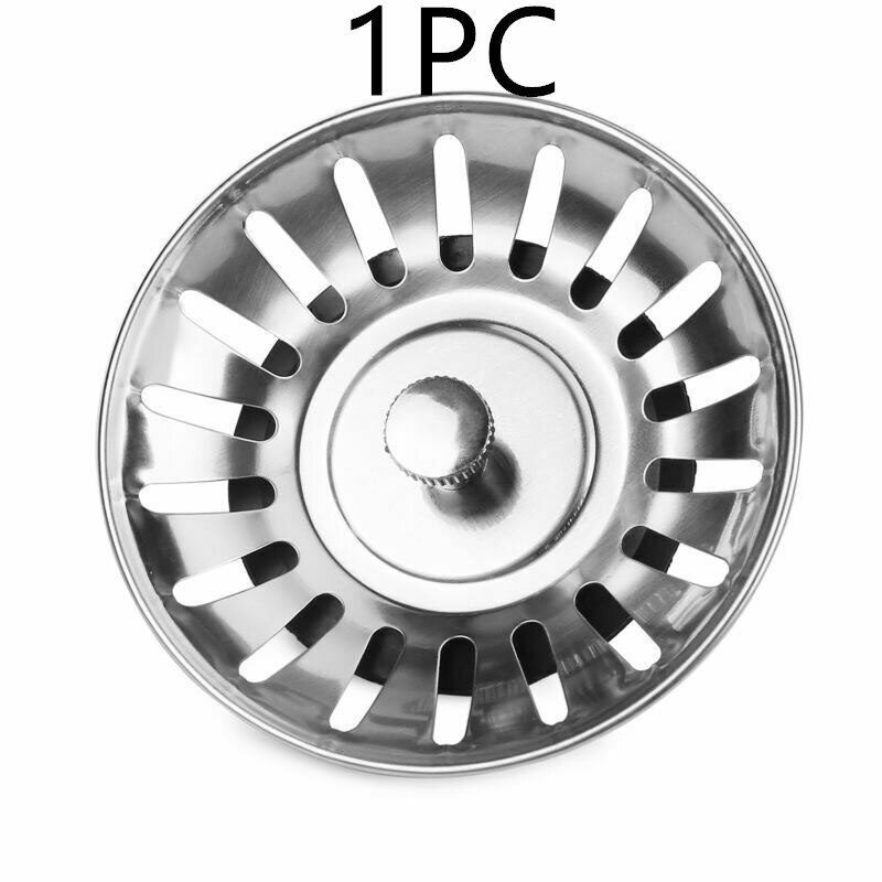 1Pc Rvs Gootsteen Zeef Drains Filter Stopper Afval Plug Badkamer Haar Vergiet Catcher Afval Plug Sink Filtre: stainless steel 1pcs