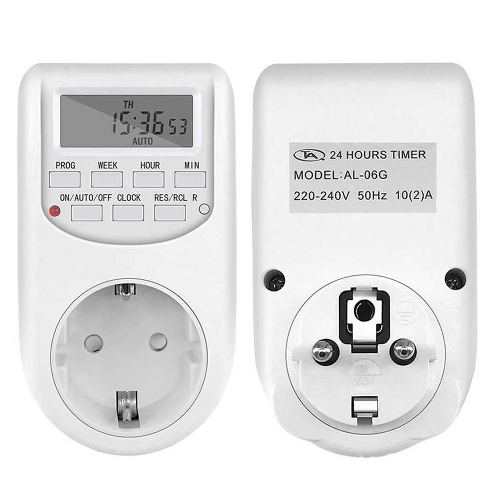 Intelligent Socket Timer Digital Timer Plug 220v 50hz 10A 7 Days 12 Hours 24 Hours Programmable Timing Socket