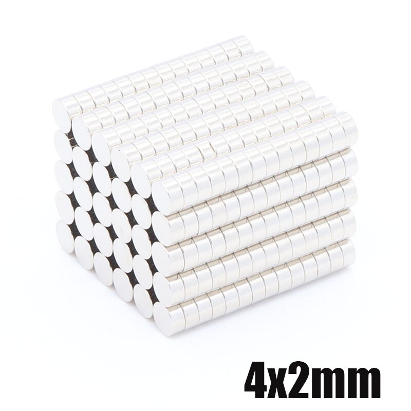 500Pcs 4x2 mm Neodymium Magnet N35 Small Round Mini Super Strong Super Powerful Magnetic Magnets Disc For Craft 4 x 2 mm