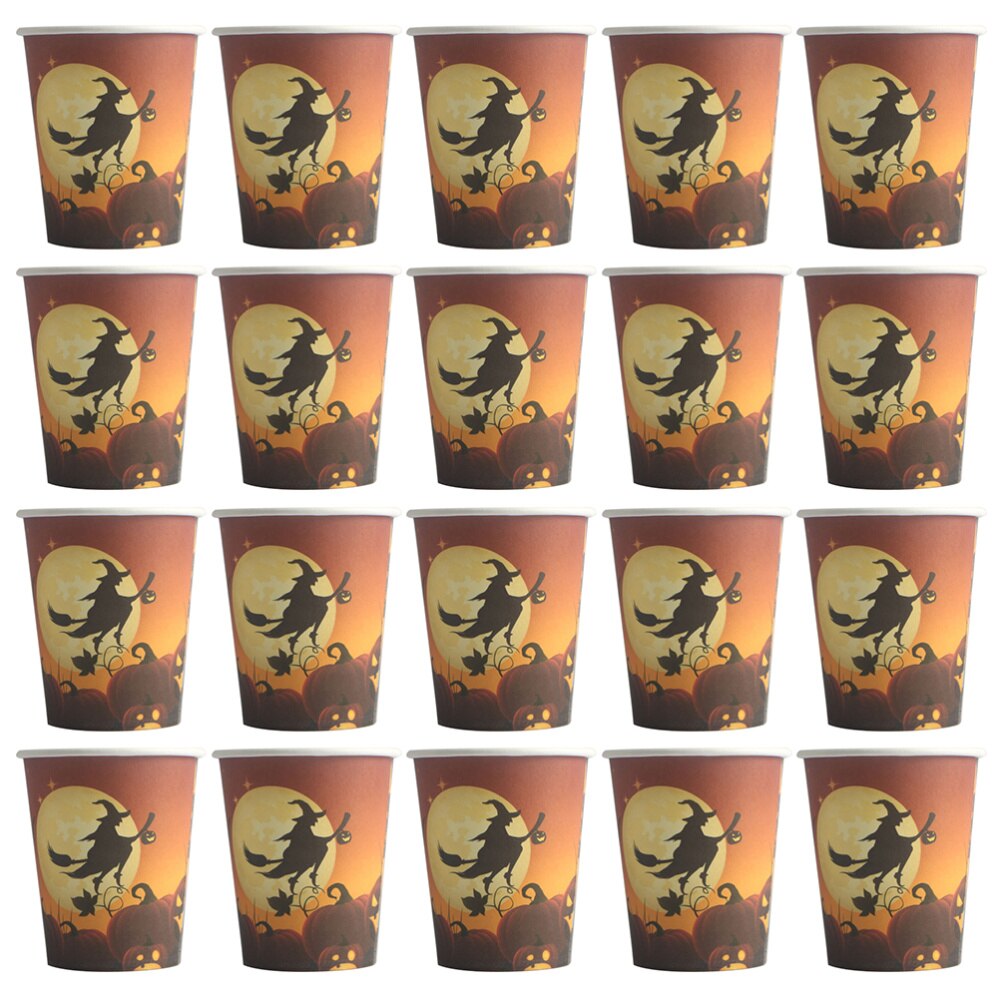 20Pcs Paper Cups Halloween Disposable Drinking Cups Party Paper Supplies: Assorted Color 3