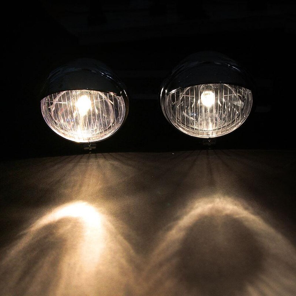 Universal Motorcycle Headlights LED Round Steel Headlight For