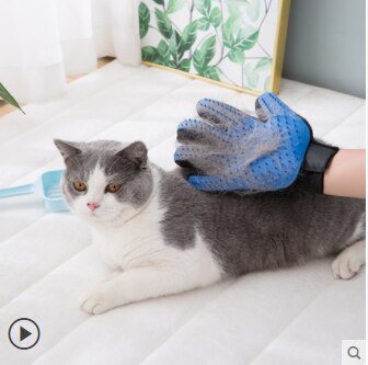 Gant de toilettage pour chats TPR, épilateur de poils pour chiens, brosse de nettoyage des poils d&#39;animaux, Massage, gants de peigne pour chats