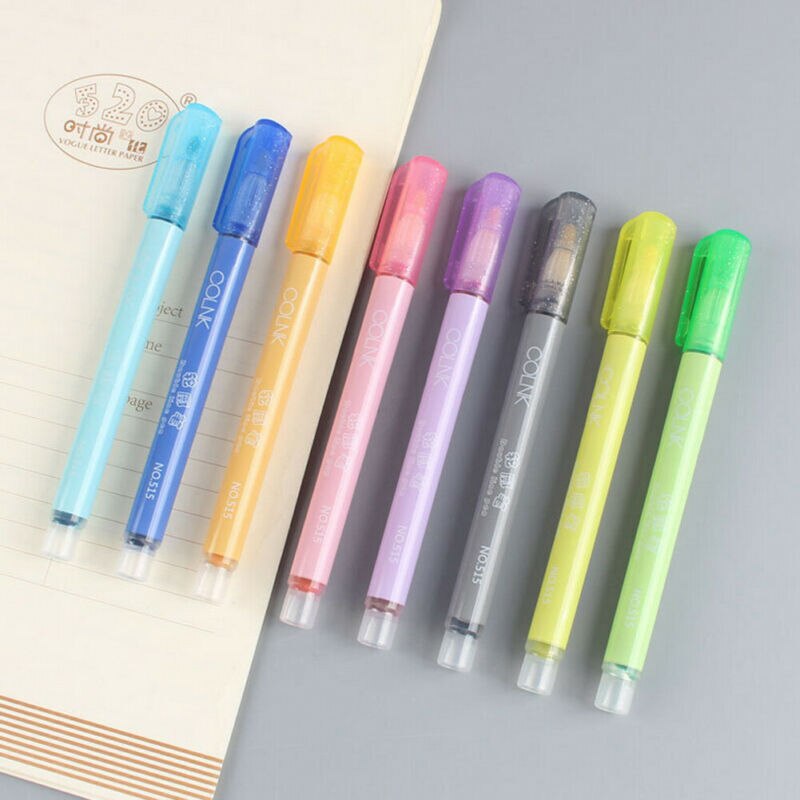 Dubbel linje penna metallic färg magisk konturpenna diy album highlighter märkpennor för att måla kontor skolmaterial