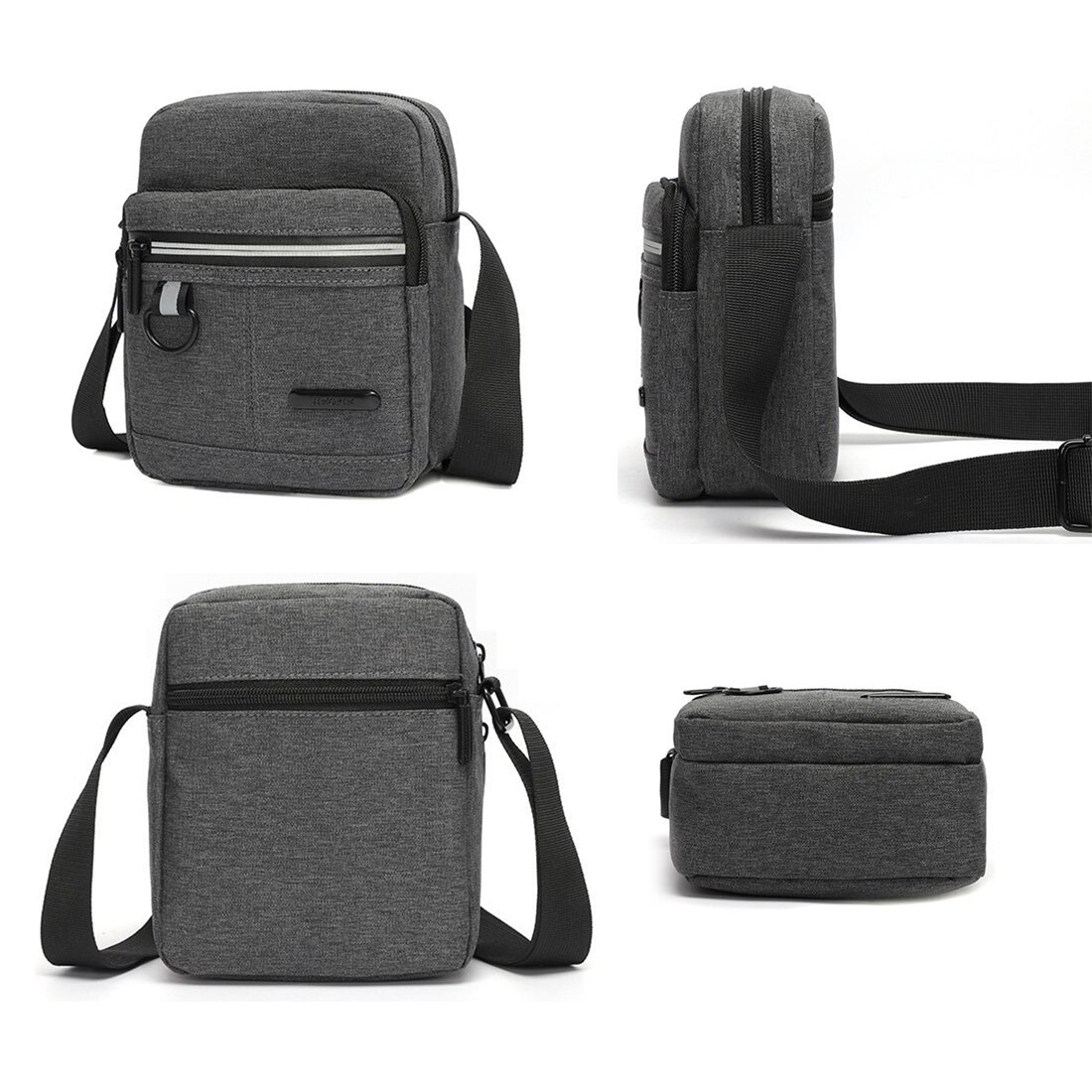 Bolsa de mensajero de 3 capas para hombre, bolsos de hombro tipo bandolera de viaje, Bolso pequeño de mano con cremallera para trabajo y negocios