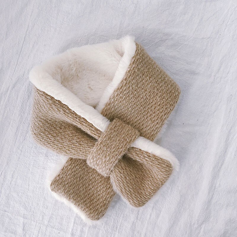 Boys Girls Cross Scarf Warm Winter Autumn Kids Collar Scarf Neck Warmer Children Scarf 1-4Y