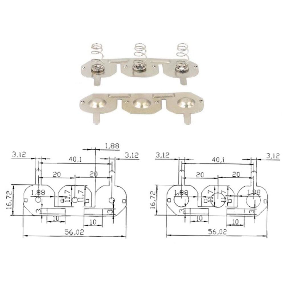 10pair 18650 battery pack Shrapnel Spring Contact Piece Battery box Positive and Negative Single Pole Battery Connector