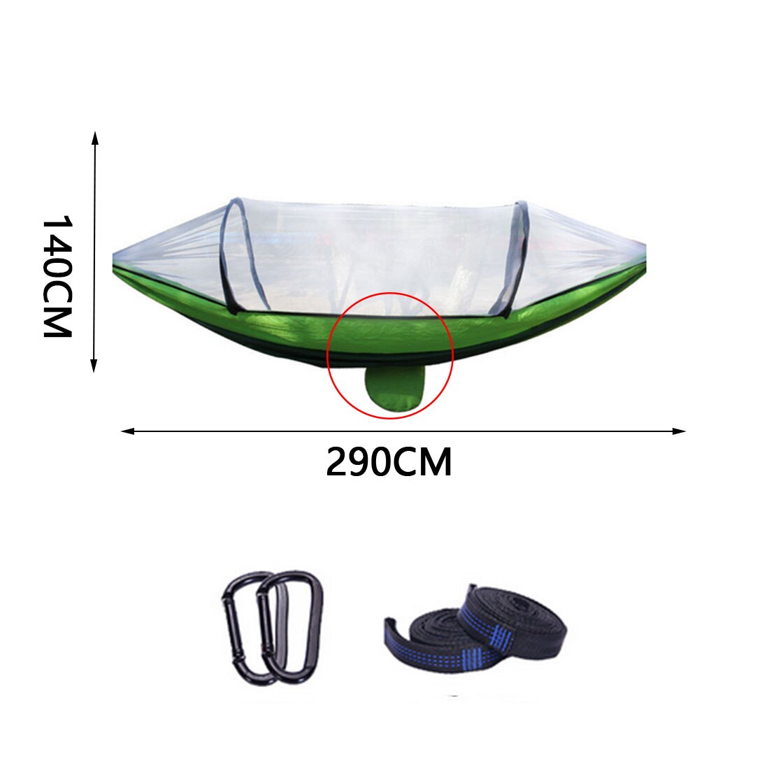 Hangmat Met Anti-Muggen Outdoor Dubbele Nylon Parachute Doek Camping Klamboe Quick Open Hangmat Controle Hangmat Kamp: High Version C