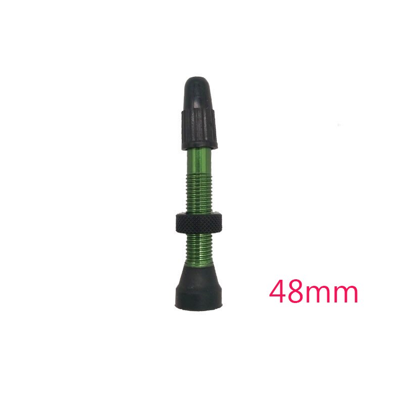 1 pcs bicycle valve for tubeless tire road bike MTB tubeless valve 48mm 60mm aluminum alloy no tube presta valve: green 48mm