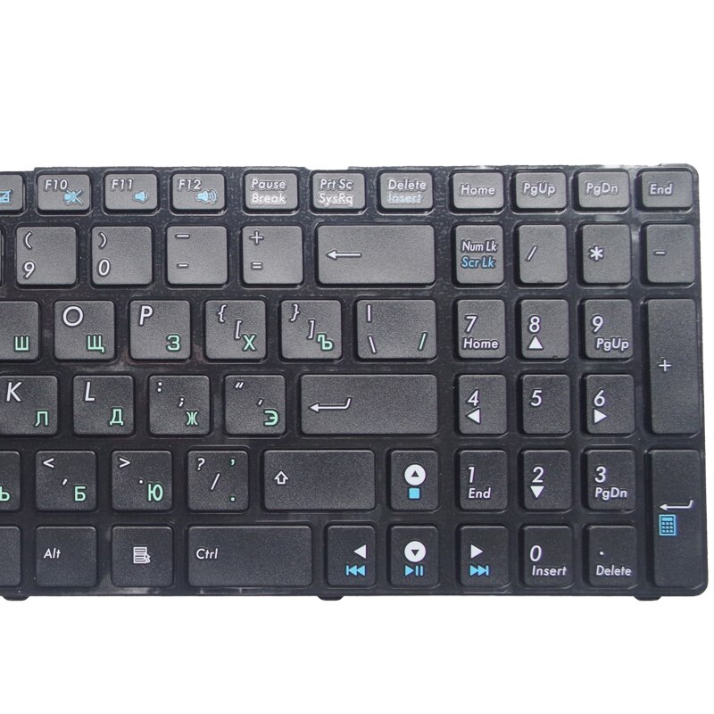 Gzeele til asus  g53s g73s k53sd k53sf k54hr k54hy k54s n71ja n71jq n71jv n71v n71vn russisk bærbar tastatur ru oppsett svart